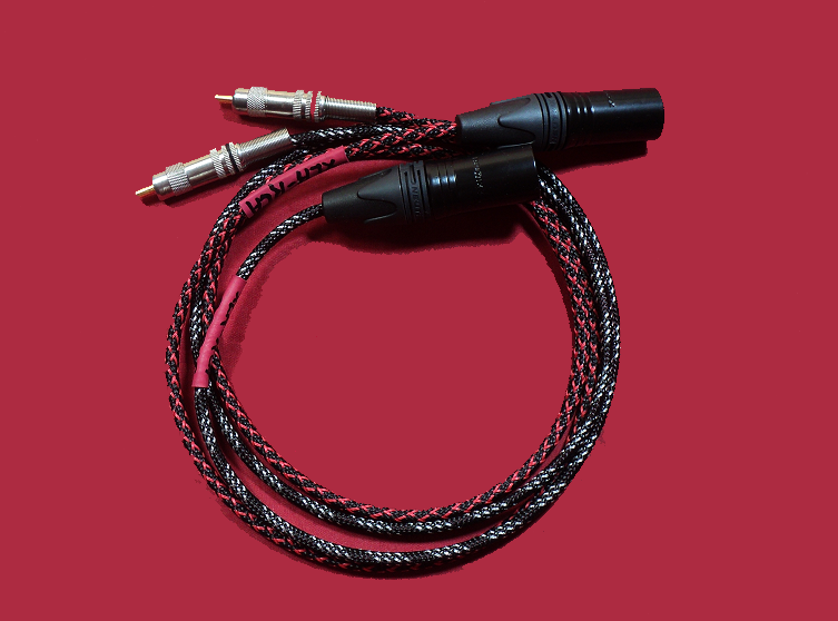 The Basic 3ft Pure Silver Wire Audio adapter M XLR M RCA- Red/Black/Silver